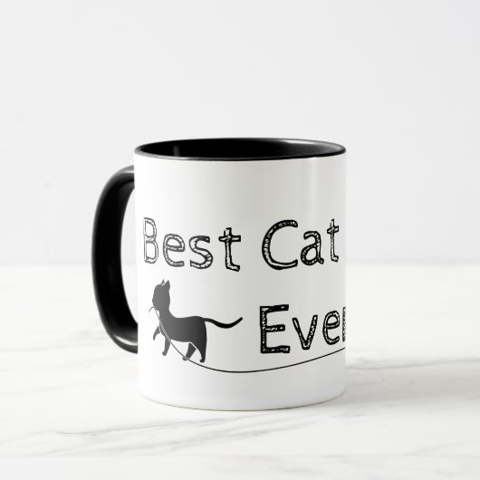 Mug Moderne et simple meilleure maman de chat jamais (Devant gauche)