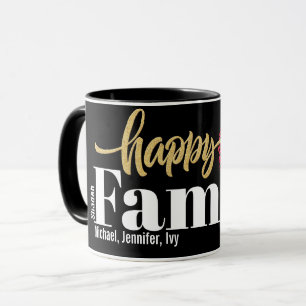 Mug Moderne Famille Heureuse Personnalisée Cœur Paille
