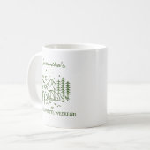 Mug Moderne Fête de Bachelorette Simple de Camping dan (Devant gauche)