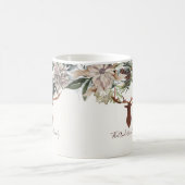 Mug Moderne feuillage fleuri rustique vacances de cerf (Centre)