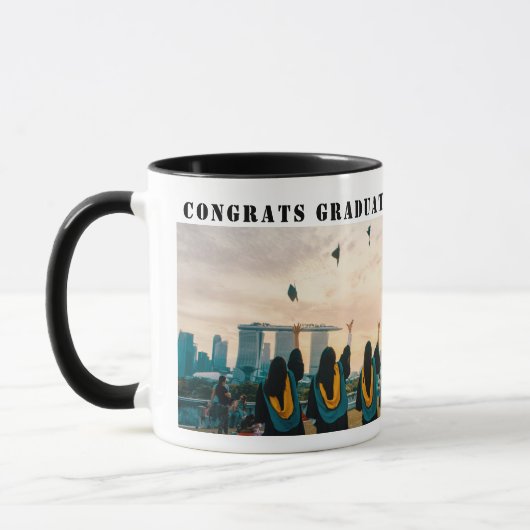 Mug Moderne Formal Bold Typographie Photo Graduation (Gauche)