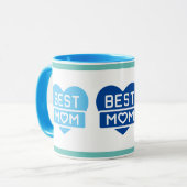 Mug Moderne Fun Blues Best Mom Two Tone (Devant gauche)