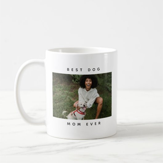 Mug Moderne Funny Meilleur Chien Maman Jamais Photo (Gauche)