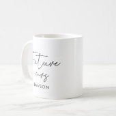 Mug Moderne Future Mme minimaliste personnalisée (Devant gauche)
