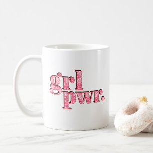 Mug Moderne Girl Power Feminist Nom personnalisé