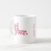 Mug Moderne Girl Power Feminist Nom personnalisé (Devant gauche)