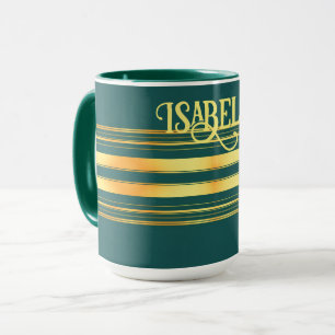 Mug Moderne Green Gold Luxury Linen Texture Collection