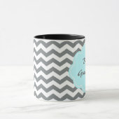 Mug moderne gris, blanc chevron meilleure grand-mère (Centre)