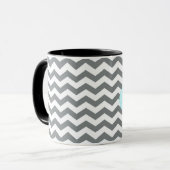 Mug moderne gris, blanc chevron meilleure grand-mère (Devant gauche)