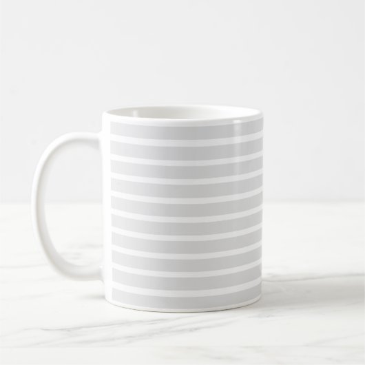 Mug Moderne gris clair blanc rayures horizontales moti (Gauche)
