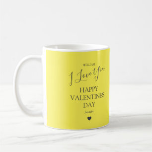 Mug Moderne gris et jaune Photo Saint-Valentin