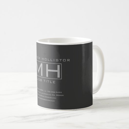 Mug Moderne gris foncé & gris professionnel (Devant droit)