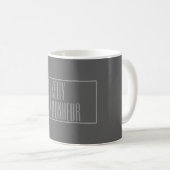 Mug Moderne, gris sur gris foncé, logo avec initiales (Devant droit)