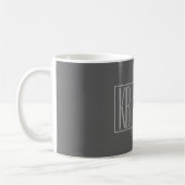 Mug Moderne, gris sur gris foncé, logo avec initiales (Gauche)