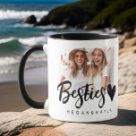 Mug Moderne Grunge Heart Best Friends BFF Photo<br><div class="desc">Design is composed of fun and playful typographiy with sans serif and serif font. Add a custom photo.</div>
