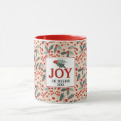 Mug Moderne Holly Berry Noël Botanique Joie Famille (Centre)