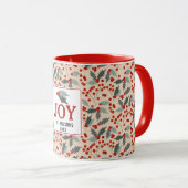Mug Moderne Holly Berry Noël Botanique Joie Famille (Devant droit)