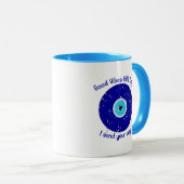 Mug Moderne Inspirationnel Blue Evil Eye Water Drops A (Devant droit)