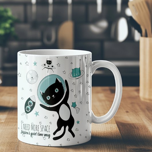 Mug Moderne J'Ai Besoin De Plus D'Espace Carton Chat N