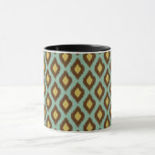 Mug Moderne jaune bleu d'ikat tribal moderne (Centre)