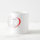 Mug Moderne Je t'aime Simple Coeur Personnaliser Monog (Devant gauche)