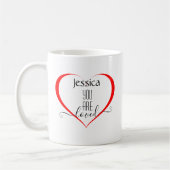 Mug Moderne Je t'aime Simple Coeur Personnaliser Monog (Gauche)