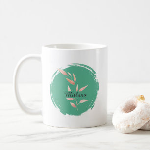 Mug Moderne jeté décoratif aux feuilles botaniques sar