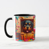 Mug Moderne Joli Chien Te Amo Saint-Valentin  (Gauche)