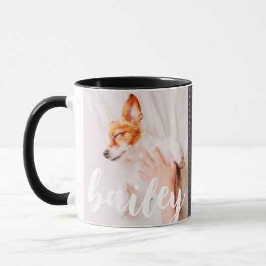 Mug Moderne Jouer Simple Élégant Chic Photo Pet (Gauche)