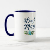 Mug Moderne La Meilleure Maman Éternelle - Bleu Texte  (Gauche)