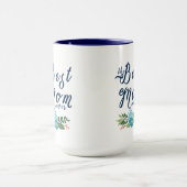 Mug Moderne La Meilleure Maman Éternelle - Bleu Texte  (Centre)