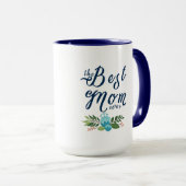 Mug Moderne La Meilleure Maman Éternelle - Bleu Texte  (Devant droit)