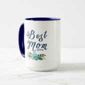 Mug Moderne La Meilleure Maman Éternelle - Bleu Texte  (Devant gauche)
