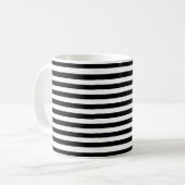 Mug Moderne Luxe noir et blanc rayures motif (Devant gauche)