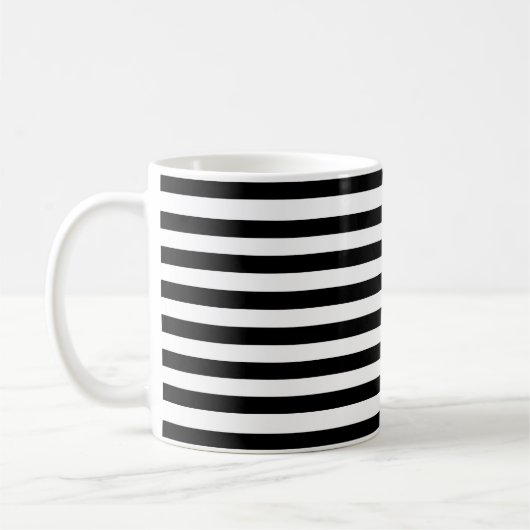 Mug Moderne Luxe noir et blanc rayures motif (Gauche)