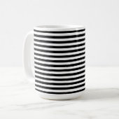 Mug Moderne Luxe noir et blanc rayures motif (Devant gauche)