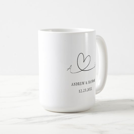 Mug Moderne M. Mme Mariage Custom Bride and Groom Cade (Devant droit)