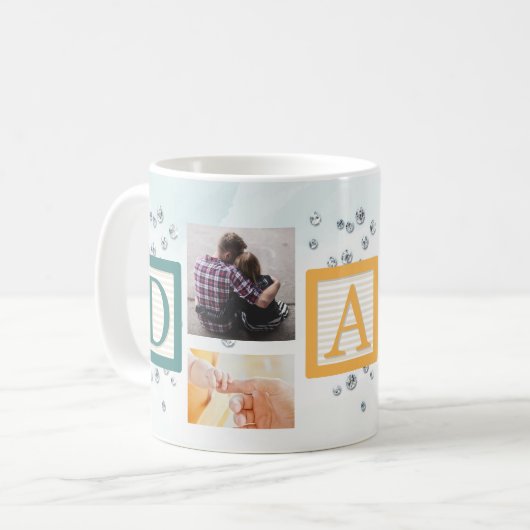 Mug Moderne meilleur DAD Ever Script Simple3 Photo Col (Devant gauche)