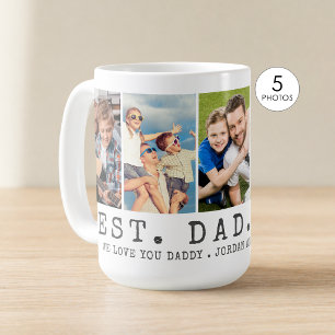 Mug Moderne MEILLEUR PÈRE JAMAIS 5 Photos Personnalisé