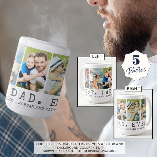Mug Moderne MEILLEUR PÈRE JAMAIS 5 Photos Personnalisé