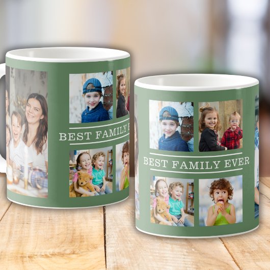 Mug Moderne Meilleure famille Ever 6 photo Collage ver