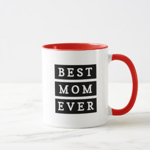 Mug Moderne Meilleure maman chaque noir et blanc Rouge
