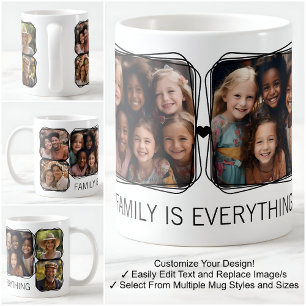 Mug Moderne Mémoire 6 Modèle de collage photo Blanc C0
