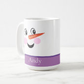 Mug Moderne mignon visage de motoneige personnalisé Pu (Devant gauche)
