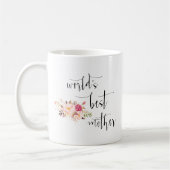 Mug Moderne minimal Blush Floral World la meilleure mè (Gauche)