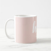 Mug Moderne Minimal Pastel Rose Bonjour Et Vous Nom (Gauche)