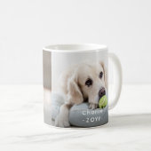 Mug Moderne Minimale 2 Photo Texte blanc superposé (Devant droit)