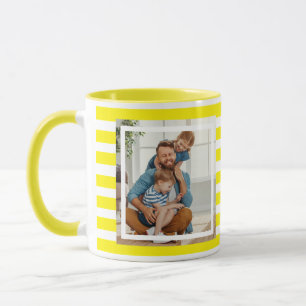 Mug Moderne minimaliste Bandes jaunes et blanches 2 ph
