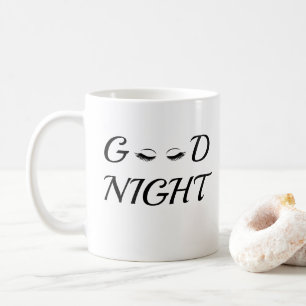 Mug Moderne Minimaliste Bonne Nuit Cils Esthétique
