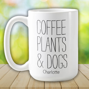 Mug Moderne minimaliste Café Plantes & Chiens Ajouter